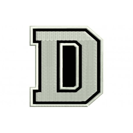 LETTER D Embroidered Patch ("COLLEGE" Font)