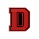 LETTER D Embroidered Patch ("COLLEGE" Font)