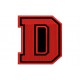 LETTER D Embroidered Patch ("COLLEGE" Font)