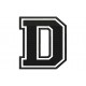 LETTER D Embroidered Patch ("COLLEGE" Font)