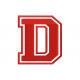 LETTER D Embroidered Patch ("COLLEGE" Font)