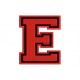 LETTER E Embroidered Patch ("COLLEGE" Font)
