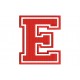 LETTER E Embroidered Patch ("COLLEGE" Font)