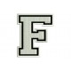 LETTER F Embroidered Patch ("COLLEGE" Font)