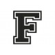 LETTER F Embroidered Patch ("COLLEGE" Font)
