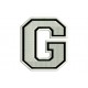 LETTER G Embroidered Patch ("COLLEGE" Font)