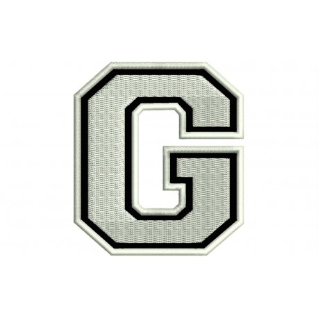 LETTER G Embroidered Patch ("COLLEGE" Font)