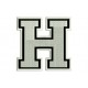 LETTER H Embroidered Patch ("COLLEGE" Font)