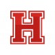LETTER H Embroidered Patch ("COLLEGE" Font)