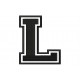 LETTER L Embroidered Patch ("COLLEGE" Font)