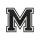 LETTER M Embroidered Patch ("COLLEGE" Font)