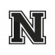 LETTER N Embroidered Patch ("COLLEGE" Font)