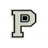 LETTER P Embroidered Patch ("COLLEGE" Font)
