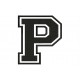 LETTER P Embroidered Patch ("COLLEGE" Font)