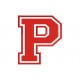 LETTER P Embroidered Patch ("COLLEGE" Font)