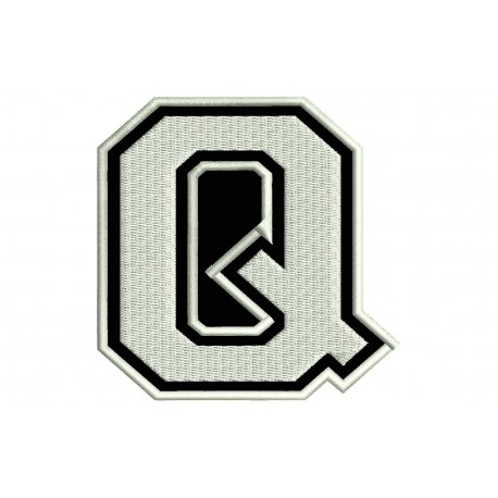 LETTER Q Embroidered Patch ("COLLEGE" Font)
