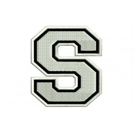 LETTER S Embroidered Patch ("COLLEGE" Font)