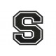 LETTER S Embroidered Patch ("COLLEGE" Font)