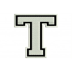 LETTER T Embroidered Patch ("COLLEGE" Font)