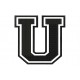 LETTER U Embroidered Patch ("COLLEGE" Font)
