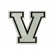 LETTER V Embroidered Patch ("COLLEGE" Font)