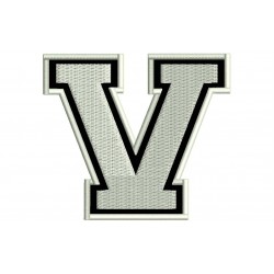 LETTER V Embroidered Patch ("COLLEGE" Font)