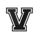 LETTER V Embroidered Patch ("COLLEGE" Font)