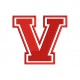 LETTER V Embroidered Patch ("COLLEGE" Font)