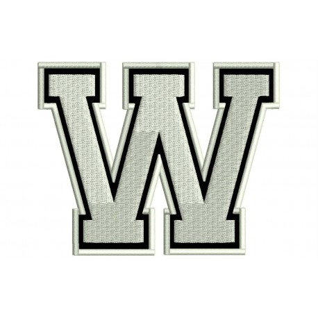 LETTER W Embroidered Patch ("COLLEGE" Font)