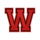 LETTER W Embroidered Patch ("COLLEGE" Font)