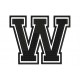 LETTER W Embroidered Patch ("COLLEGE" Font)