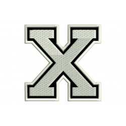 LETTER X Embroidered Patch ("COLLEGE" Font)