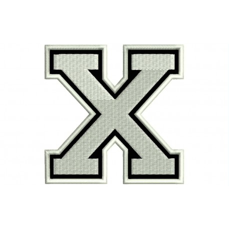 LETTER X Embroidered Patch ("COLLEGE" Font)