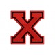 LETTER X Embroidered Patch ("COLLEGE" Font)