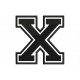 LETTER X Embroidered Patch ("COLLEGE" Font)