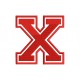 LETTER X Embroidered Patch ("COLLEGE" Font)