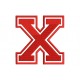 LETTER X Embroidered Patch ("COLLEGE" Font)