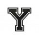 LETTER Y Embroidered Patch ("COLLEGE" Font)