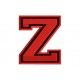 Parche Bordado LETRA Z (Bordado ROJO / Fondo NEGRO)