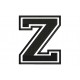 Parche Bordado LETRA Z (Bordado NEGRO / Fondo BLANCO)