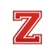 Parche Bordado LETRA Z (Bordado ROJO / Fondo BLANCO)