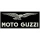 Parche Bordado MOTO GUZZI (Bordado BLANCO / Fondo NEGRO)