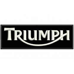 Parche Bordado TRIUMPH (Bordado BLANCO / Fondo NEGRO)