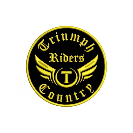 Parche Bordado TRIUMPH RIDERS (Bordado ORO / Fondo NEGRO)