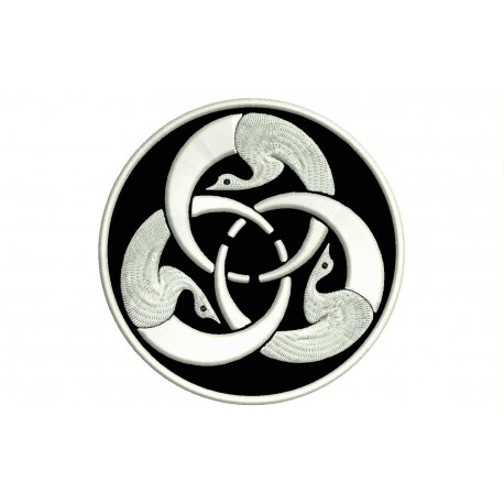 Parche Bordado HAGAKURE (Bordado BLANCO / Fondo NEGRO)