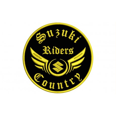 Parche Bordado SUZUKI RIDERS (Bordado ORO / Fondo NEGRO)