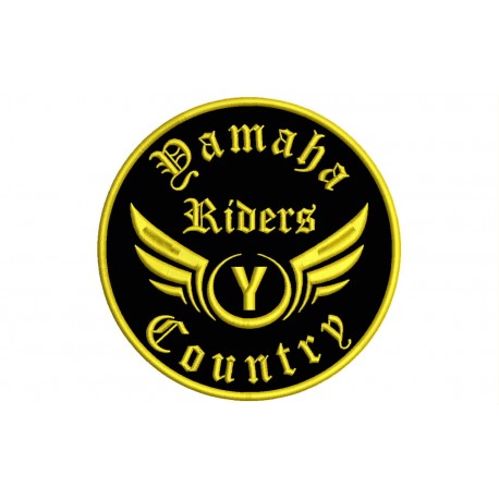 Parche Bordado YAMAHA RIDERS (Bordado ORO / Fondo NEGRO)