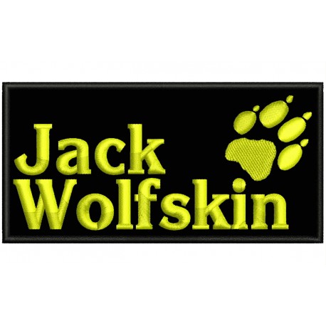 Parche Bordado JACK WOLFSKIN (Bordado AMARILLO / Fondo NEGRO)
