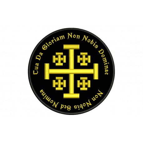 TEMPLAR CROSS and MOTTO Embroidered Patch