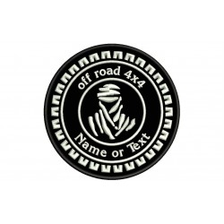 Parche Bordado OFF ROAD 4x4 (Bordado BLANCO / Fondo NEGRO)